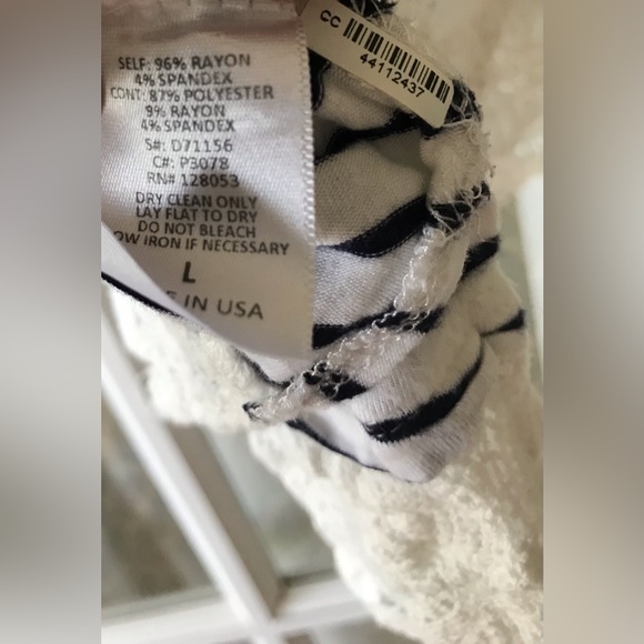 Potter’s Pot size L long sleeve shirt in light heather blue & navy white stripe - Picture 5 of 5